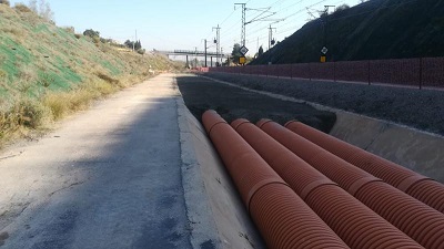 Continúan a buen ritmo las obras en la Trinchera del PK 135 Cártama L.A.V Córdoba-Málaga