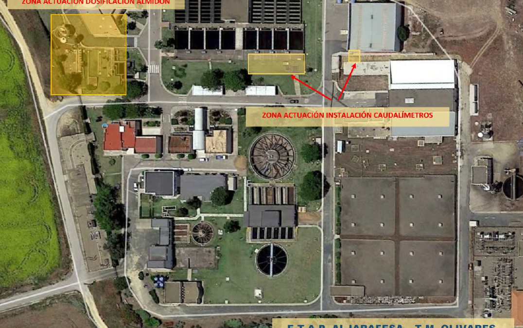 La UTE, DRAINSAL-PERFORACIONES EXPOA adjudicatarios de la obra Proyecto constructivo de «mejoras de dosificación de floculante y medición de caudales en la ETAP de Salteras de Aljarafesa»”