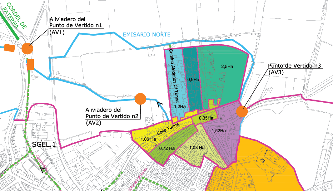 Proyecto de eliminación de vertidos y mejora de la red de saneamiento en calle Turina, en Paradas, por la Agencia de Régimen Especial Ciclo Integral de Aguas del Retortillo.