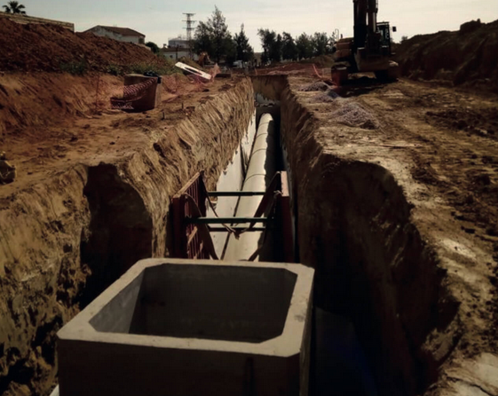 Obra MEJORA DE LA INFRAESTRUCTURA DE SANEAMIENTO DE COLECTORES FF-BW SEVILLA