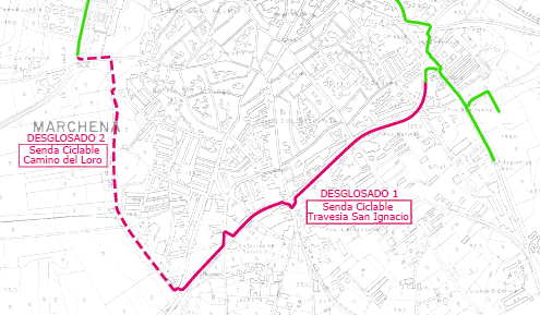 Drainsal fue adjudicataria de la ejecución de senda ciclable en la Ronda Sur de Marchena. Tramo 1: Travesía de San Ignacio.